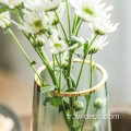 Vase en verre moderne avec bouche dorée pour la maison